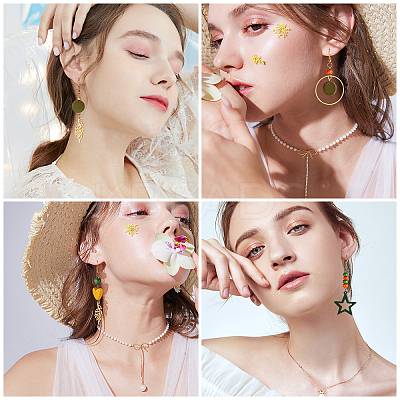 DIY Wooden Dangle Earring Making Kits DIY-SC0016-77-1