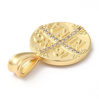 Rack Plating Brass Micro Pave Cubic Zirconia Pendants KK-R143-04G-1