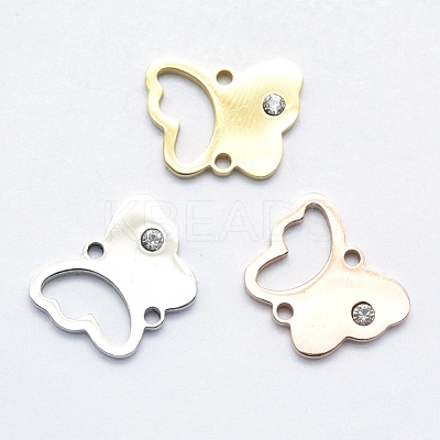 316 Surgical Stainless Steel Micro Pave Cubic Zirconia Links connectors STAS-K178-14-1