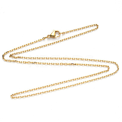 PVD Vacuum Plating 304 Stainless Steel Cable Chain Necklace NJEW-S420-008B-G-1