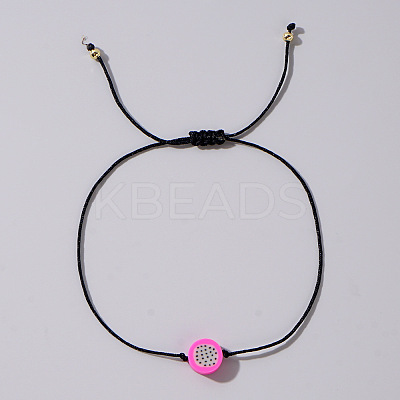 Fruit Pitaya Polymer Clay Braided Bead Bracelets LP5577-2-1