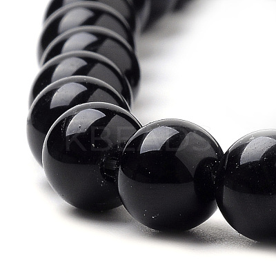 Natural Black Onyx Beads Strands X-G-S259-19-8mm-1