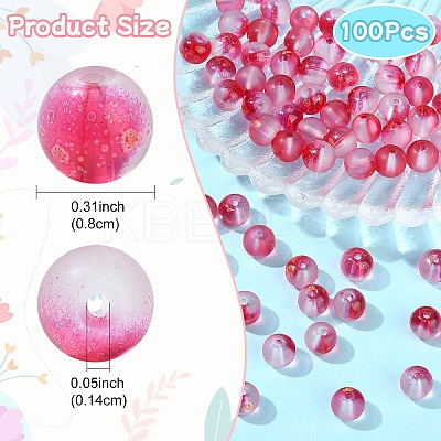 100Pcs Frosted Baking Paint Glass Beads DGLA-YW0001-36E-1