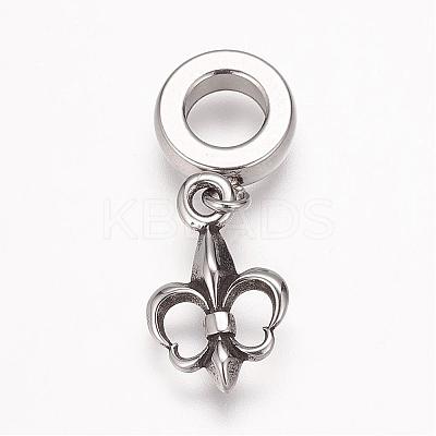 304 Stainless Steel European Dangle Charms OPDL-K001-08AS-1