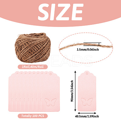 Jewelry Display Kraft Paper Price Tags and Jute Twine CDIS-TA0001-06D-1