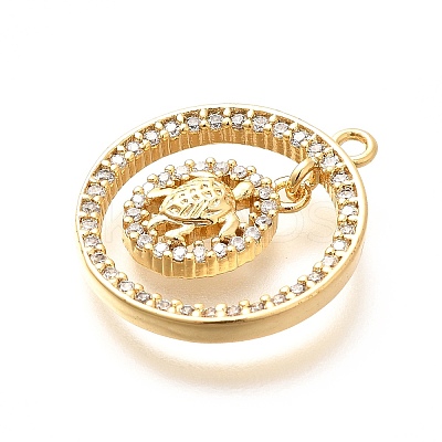 Brass Micro Pave Cubic Zirconia Pendants KK-G519-05G-04-1