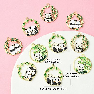 10Pcs 5 Style Alloy Enamel Pendants ENAM-YW0003-75-1