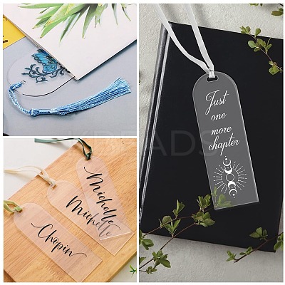 DIY Bookmark Making Kits. with Transparent Acrylic & Polyester Tassel Decoration DIY-SP0001-92B-1