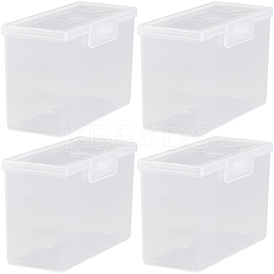 Plastic Card Storage Boxes with Hinged Lids LS-CON-WH20010-06A-1