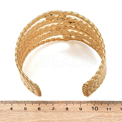304 Stainless Steel Cuff Bangles BJEW-P382-01B-G-1