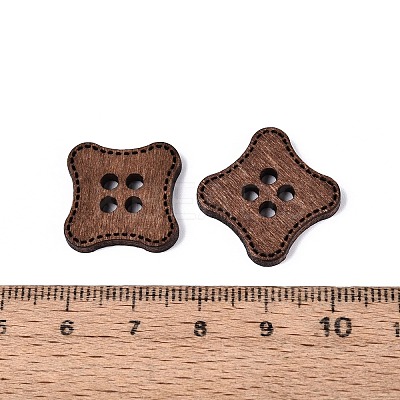 4-Hole Square Wood Buttons BUTT-Q046-09B-1