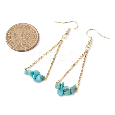 304 Stainless Steel with Synthetic Gemstone Dangle Earrings EJEW-JE06010-10-1