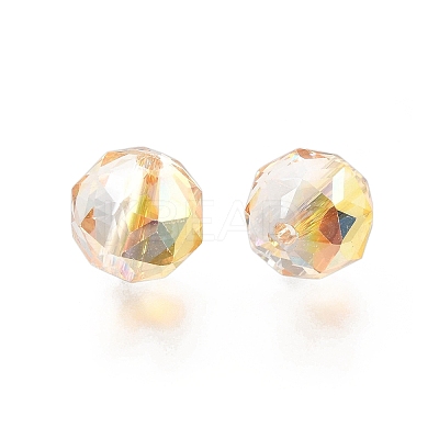 Electroplate Transparent Round Glass Beads GL-CBA6A73-FP01-1