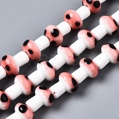 Handmade Porcelain Ceramic Beads Strands PORC-T006-05I-1
