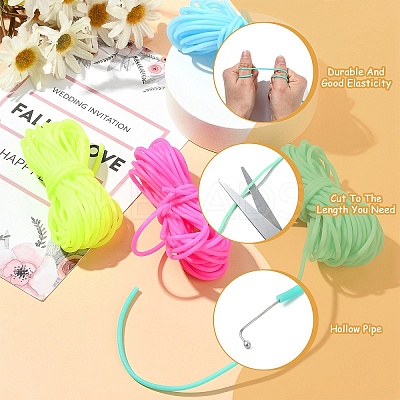 20M 4 Colors Hollow Pipe PVC Tubular Synthetic Rubber Cord RCOR-YW0001-06A-1