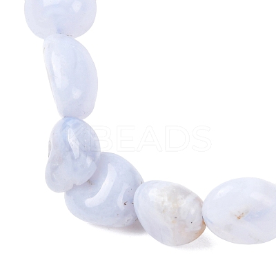 Natural Blue Lace Agate Beaded Stretch Bracelets BJEW-F414-02B-12-1
