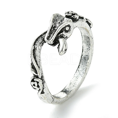 Snake Alloy Finger Rings RJEW-K275-89AS-1