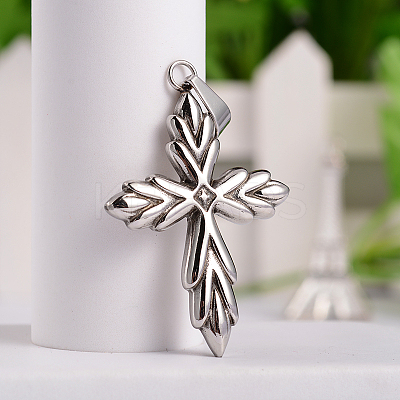 Retro 316 Surgical Stainless Steel Cross Gothic Pendants STAS-E096-66AS-1