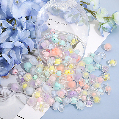 24 Style Transparent Acrylic Beads TACR-CA0001-23-1