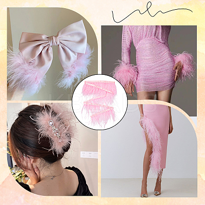 Ostrich Feather Tassel Ribbon DIY-GF0008-68A-1