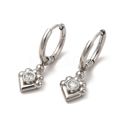Crystal Rhinestone Rhombus Dangle Stud Earrings EJEW-P219-22P-1