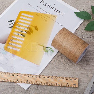1 Roll PVC Imitation Wood Grain Adhesive Tape DIY-GF0008-40C-1
