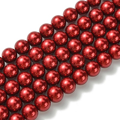 Eco-Friendly Dyed Glass Pearl Round Beads Strands HY-A002-10mm-RB038-1
