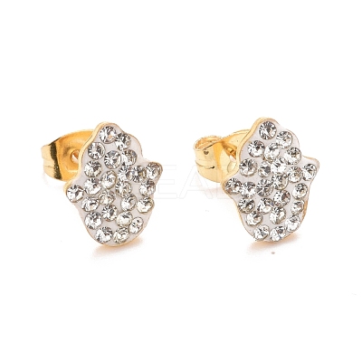 304 Stainless Steel Enamel Stud Earrings EJEW-B009-19G-1
