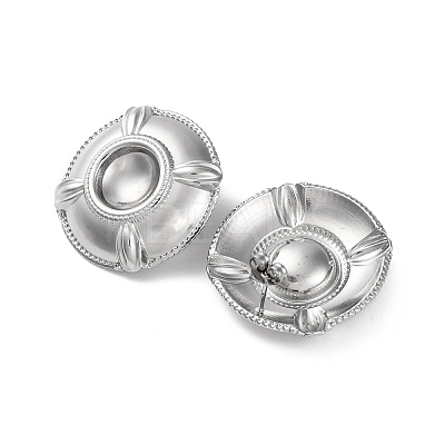 304 Stainless Steel Flat Round Stud Earrings EJEW-K295-17P-1
