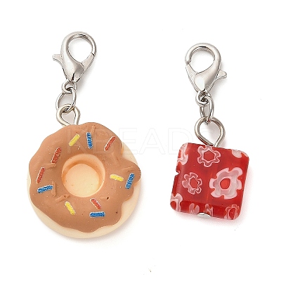 Acrylic & Gemstone Pendant Decorations HJEW-XCP0001-23-1