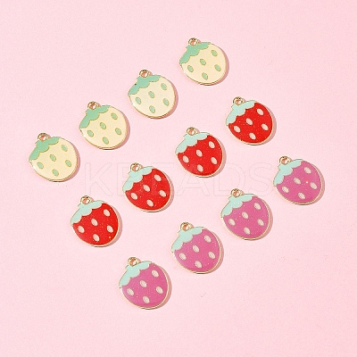 12Pcs 3 Colors Light Gold Plated Alloy Enamel Pendants FIND-FS0002-82-1