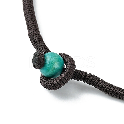 Dyed Natural Coconut Rhombus Beaded 3 Layer Necklaces LS-NJEW-A007-02C-1