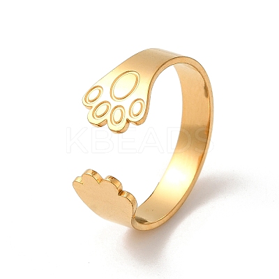304 Stainless Steel Open Cuff Rings for Women LS-RJEW-G291-04G-1