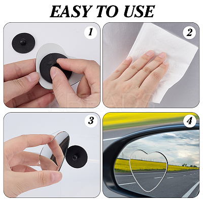 Glass Heart Shaped Blind Spot Mirrors for Cars FIND-WH0816-018P-1