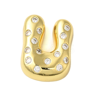 Rack Plating Brass Micro Pave Clear Cubic Zirconia Perdants KK-C067-11G-U-1