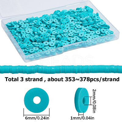 Flat Round Handmade Polymer Clay Beads CLAY-SC0001-58A-01-1