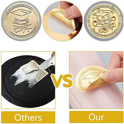 Plastic Self Adhesive Gold Foil Embossed Stickers DIY-WH0575-053-1
