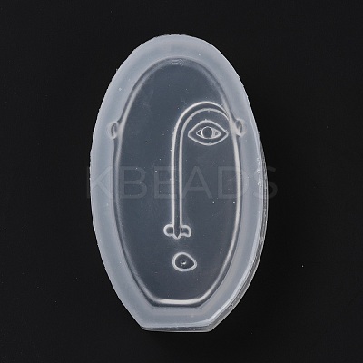 3D Abstract Lady Face Candle Making Molds X-DIY-P052-04-1