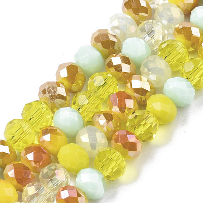 Electroplate Glass Beads Strands EGLA-N002-12H-1