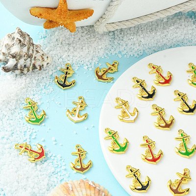 25Pcs 5 Colors Alloy Enamel Pendants ENAM-CJ0004-01-1