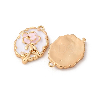 Brass Enamel Pendants KK-Z112-18G-01-1