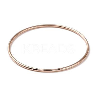 Ion Plating(IP) 304 Stainless Steel Simple Plain Bangle for Women BJEW-F461-01A-RG-1