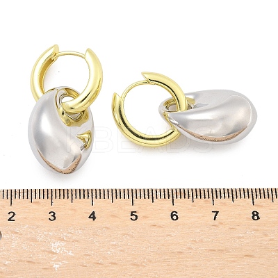 Nuggets Brass Hoop Earrings for Women EJEW-U057-06B-04GP-1