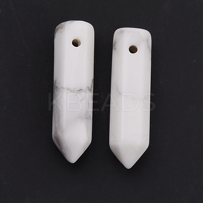 Natural Howlite Pointed Pendants G-D460-01G-1