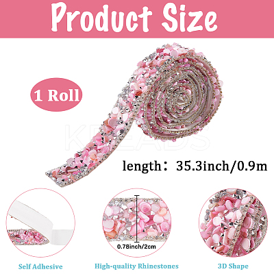 Resin Rhinestone Crystals Beaded Trim DIY-WH20050-05E-1