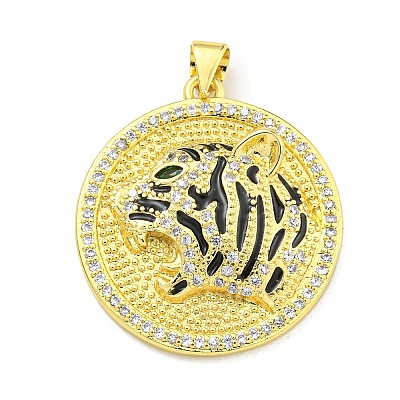 Brass Micro Pave Cubic Zirconia Pendants KK-K354-09A-G-1