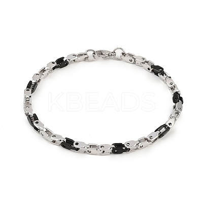 201 Stainless Steel Link Chain Bracelets for Men Women BJEW-B143-03PB-1