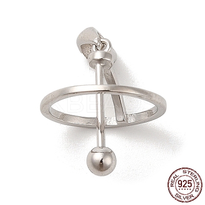 Anti-Tarnish Rhodium Plated 925 Sterling Silver Locket Style Planet Pinch Bails LS-STER-NH0001-55C-P-1