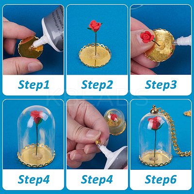 DIY Glass Dome Vial Pendant Making Kit DIY-CA0004-18-1