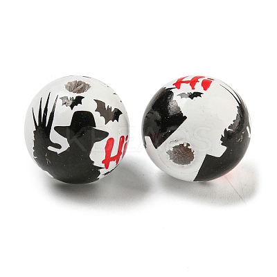Halloween Series Wood European Beads WOOD-U002-01D-1